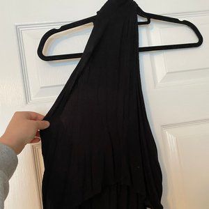 Kendall & Kylie Black Tie-Neck Top